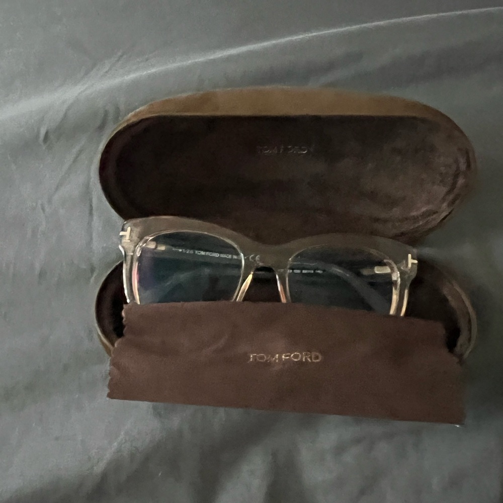 Tom Ford Transparent Eyewear with Brown Case